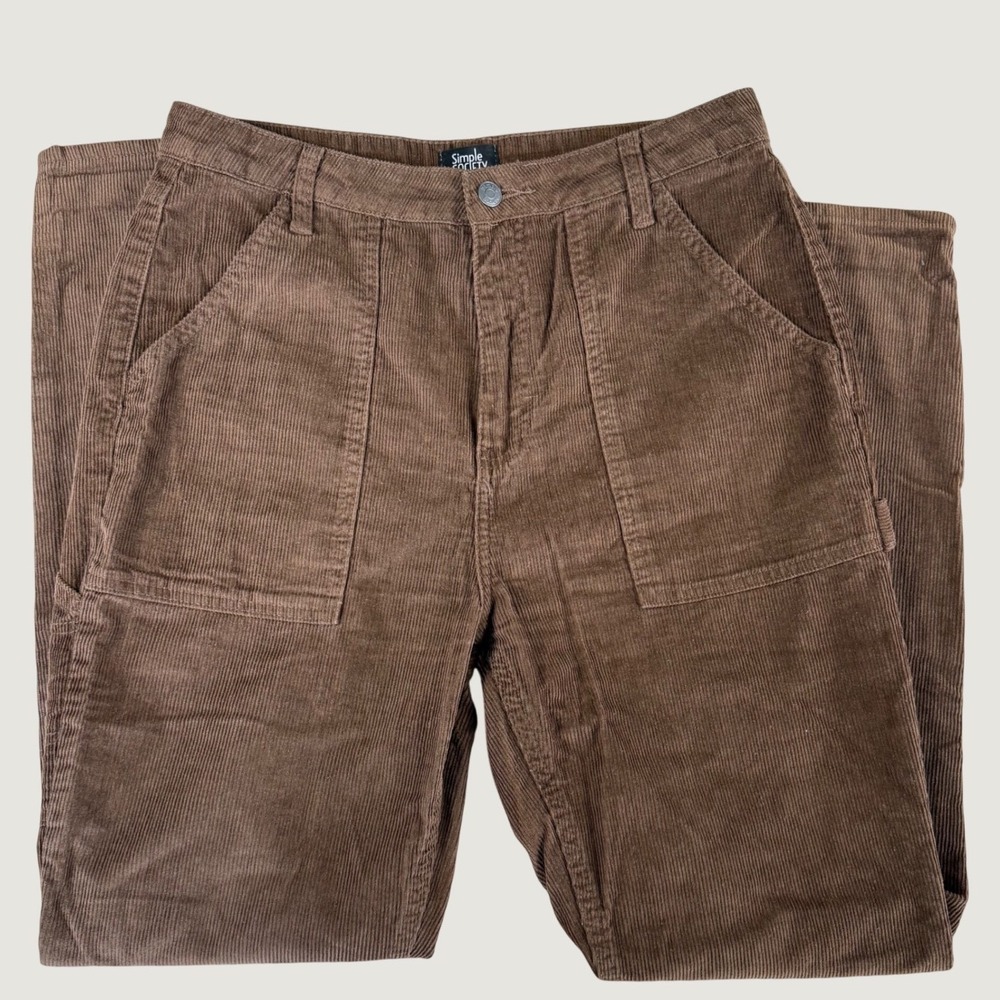 Simple Society Carpenter Pants Womens 11/30 Brown Gorpcore Cotton Corduroy